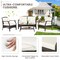 Costway 4 PCS Outdoor Rattan Conversation Set Patio Rattan Sofa Set W/ Protective Cover